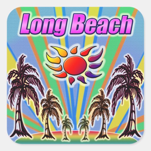 Long Beach Summer Liebe Sticker (Vorderseite)