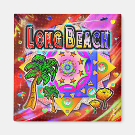 Long Beach Tropical Friends Magnet
