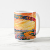 Long Beach Washington Sonnenuntergangs-Bogen Szene Kaffeetasse (VorderseiteRechts)