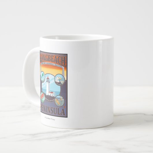 Long Beach, WashingtonTravel Jumbo-Tasse (Vorderseite Links)
