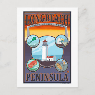 Long Beach, WashingtonTravel Postkarte