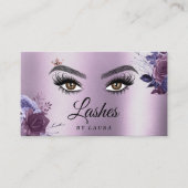 Long Beautiful Lashes Eyes Brows Vintage Blumen Visitenkarte (Vorderseite)