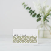 Long Bild 0131 - Khaki Damask Visitenkarte (Stehend Vorderseite)