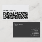 Long Bild 061 - B&W Floral Visitenkarte (Vorne/Hinten)