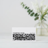 Long Bild 061 - B&W Floral Visitenkarte (Stehend Vorderseite)