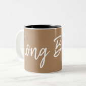 Long Black coffee liebt Typografie Zweifarbige Tasse (Vorderseite Links)