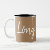 Long Black coffee liebt Typografie Zweifarbige Tasse (Links)