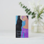 Long Black Hair Terminkarte (Stehend Vorderseite)