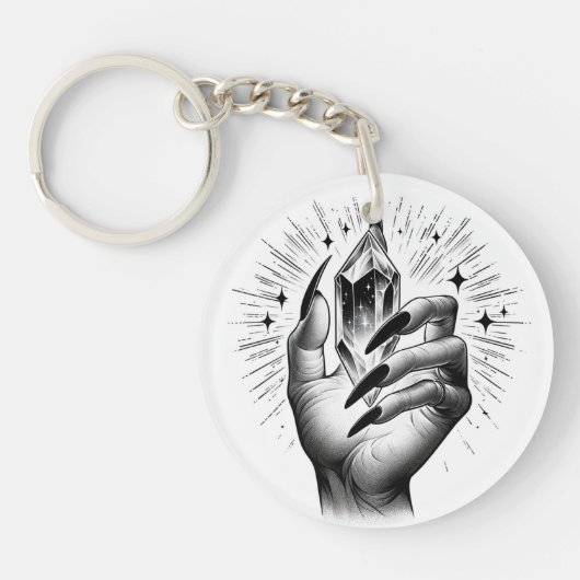 Long Black Nails & Crystal Energy Magic Vintag Schlüsselanhänger (Vorderseite)