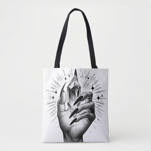 Long Black Nails & Crystal Energy Magic Vintag Tasche (Vorderseite)