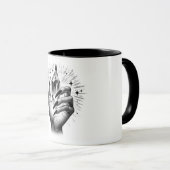 Long Black Nails & Crystal Energy Magic Vintag Tasse (VorderseiteRechts)