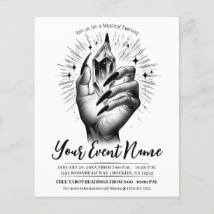 Long Black Nails Kristallenergie Magie Vintag Flyer