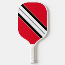 Long Bold Schwarz-weiß Diagonal Racing Stripes Pickleball Schläger