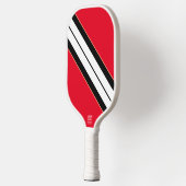 Long Bold Schwarz-weiß Diagonal Racing Stripes Pickleball Schläger (Links)