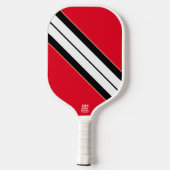 Long Bold Schwarz-weiß Diagonal Racing Stripes Pickleball Schläger (Rückseite)