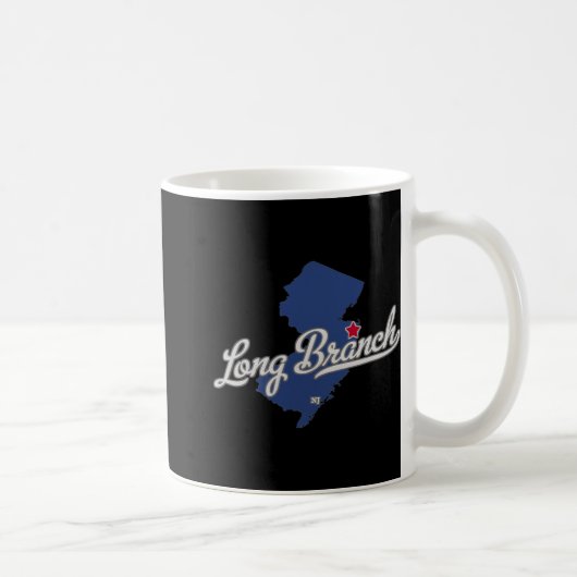 Long Branch New Jersey Nj Map Kaffeetasse (Rechts)