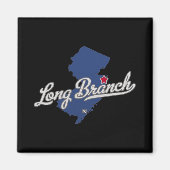 Long Branch New Jersey Nj Map Magnet (Vorne)