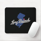 Long Branch New Jersey Nj Map Mousepad (Mit Mouse)