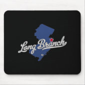 Long Branch New Jersey Nj Map Mousepad (Vorne)