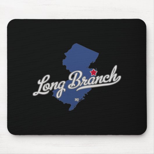 Long Branch New Jersey Nj Map Mousepad (Vorne)