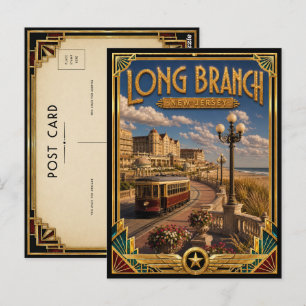 Long Branch New Jersey Vintage Art Deco Golden Age Postkarte
