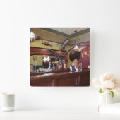 Long Branch Saloon, Boot Hill, Dodge City KS Quadratische Wanduhr (Zuhause)