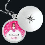 Long Brown Hair Fuchsia Bridesmaid Necklace Sterling Silberkette<br><div class="desc">Keepake Necklaces Wählen Sie entweder Silver Plated Gold Finish oder Sterling Silver Unique Personalisiert Custom !st Christmas Gift Wedding Party Necklaces - um die Hintergrundfarbe zu ändern - klicken Sie auf Anpassen - wählen Sie das letzte Tool aus dem Drop-Down-Menü und wählen Sie aus einer der angezeigten Farben oder geben...</div>