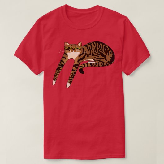 Long Brown Tabby Cat  T-Shirt (Design vorne)
