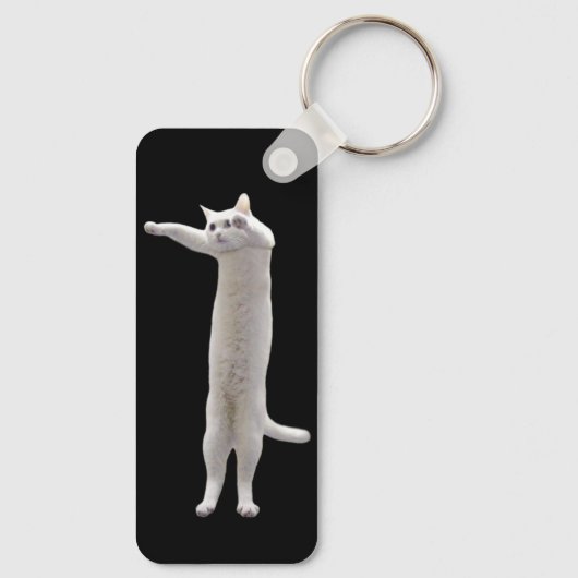 Long Cat Meme Doppelseitiger Schlüsselanhänger (Rückseite)