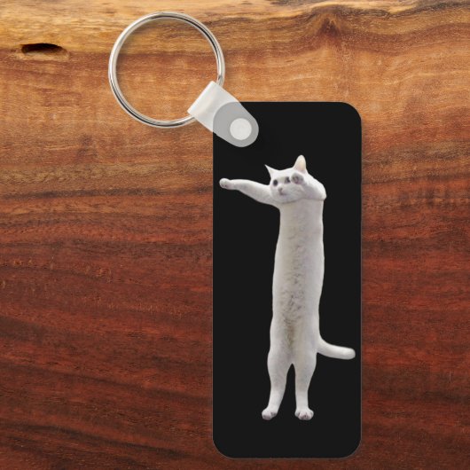 Long Cat Meme Doppelseitiger Schlüsselanhänger (Vorderseite)