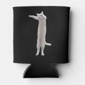 Long Cat Meme Doppelseitiges Schwarz Dosenkühler (Vorderseite)