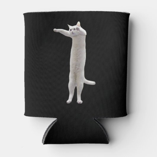 Long Cat Meme Doppelseitiges Schwarz Dosenkühler (Vorderseite)