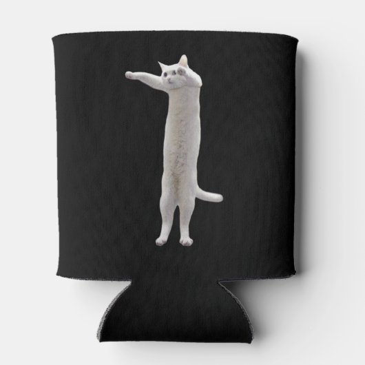 Long Cat Meme Doppelseitiges Schwarz Dosenkühler (Rückseite)