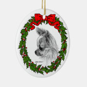 Long Coat Chihuahua Art von Glenda S. Harlan Keramik Ornament (Rechts)