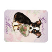 Long Coat Chihuahua Herz Mama Magnet (Horizontal)