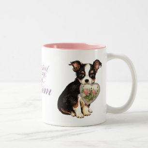 Long Coat Chihuahua Herz Mama Zweifarbige Tasse