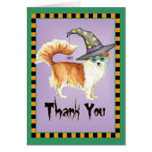 Long Coat Chihuahua Hexe Danke Karte (Vorne)