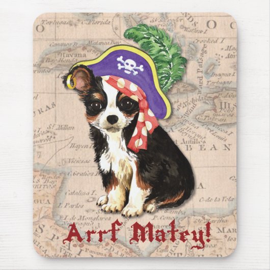 Long Coat Chihuahua Pirate Mousepad (Vorne)