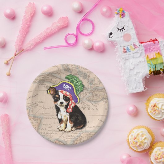 Long Coat Chihuahua Pirate Pappteller (Party)