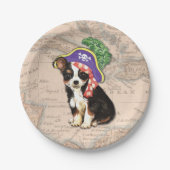 Long Coat Chihuahua Pirate Pappteller (Vorderseite)