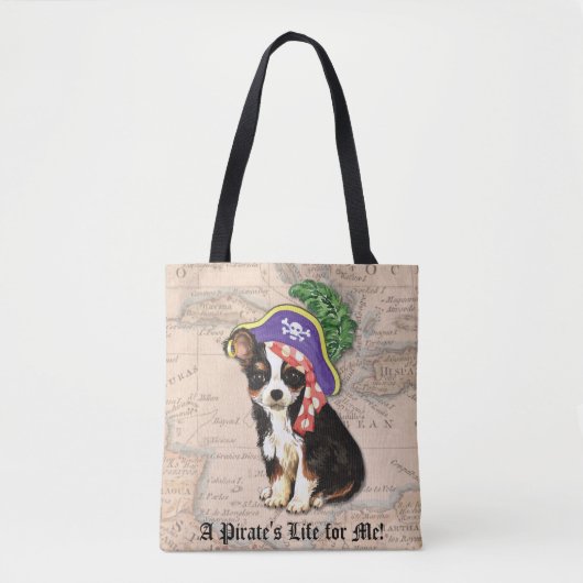 Long Coat Chihuahua Pirate Tasche (Vorderseite)
