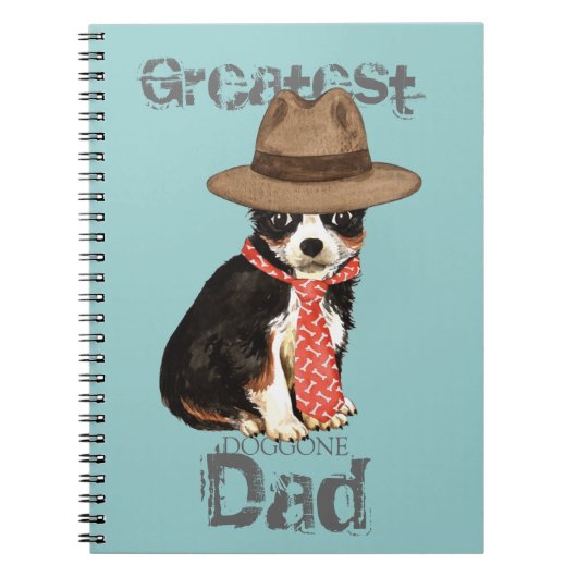 Long Coat Chihuahua Vater Notizblock (Vorderseite)
