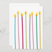 Long Colorful Candles Geburtstagsvorlage Einladung (Vorne/Hinten)