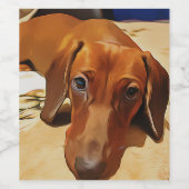 Long Dachshund Is Lying On The Bed Weinetikett (Einzelnes Label)