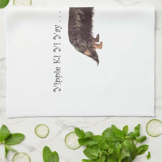 Long Dackel Cowboy Geschirrtuch (Gefaltet)