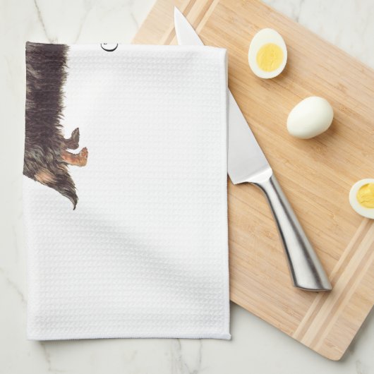 Long Dackel Cowboy Geschirrtuch (Viertel Falte)