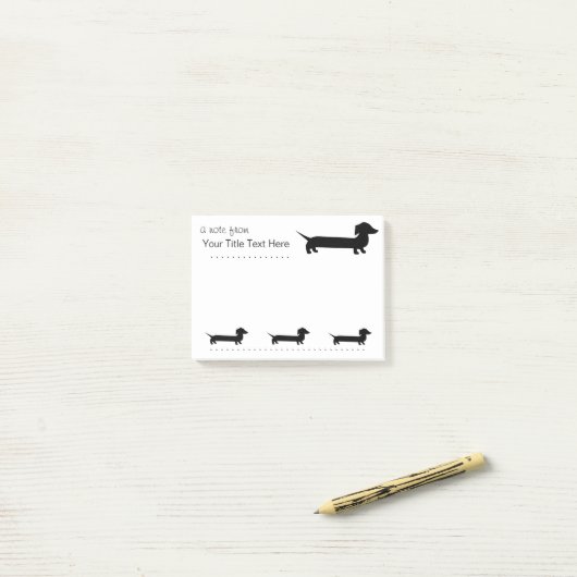 Long Dackel Funny Zeichnend Post-it Klebezettel (Auf Schreibtisch)
