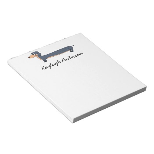 Long Dog - Dackel 5.5" x 6" Notepad - 40 Seiten Notizblock (angewinkelt)