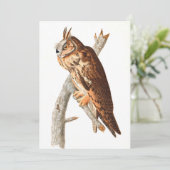 Long Eared Owl von John James Audubon Dankeskarte (Stehend Vorderseite)