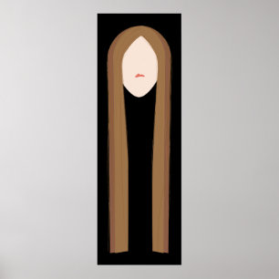 Long Hair Art   Minimalistisches modernes Portrait Poster